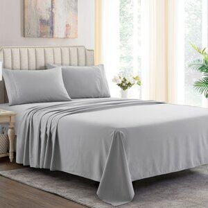 SmartM'Raud Queen Sheets - 4 Piece Set - Elegant, Comfy, Extra Soft,
